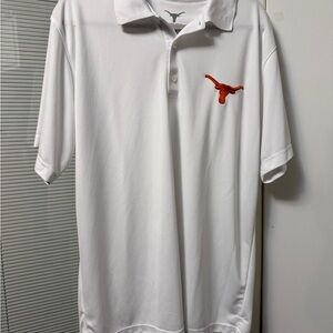 adidas White Polo Shirt with Orange Emblem
